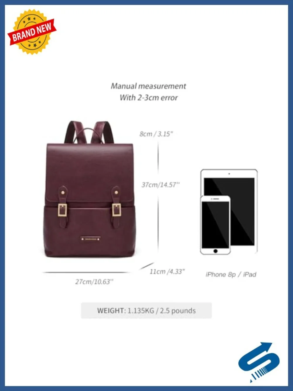 Genuine Leather Backpack Purse Fashion Convertible Travel Daypack